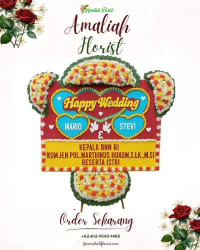 Karangan Papan Bunga Pernikahan di Tagafo